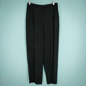MM Lafleur Size 2 Black Pleated Button Zip Tapered Leg Ankle Length Career Pants